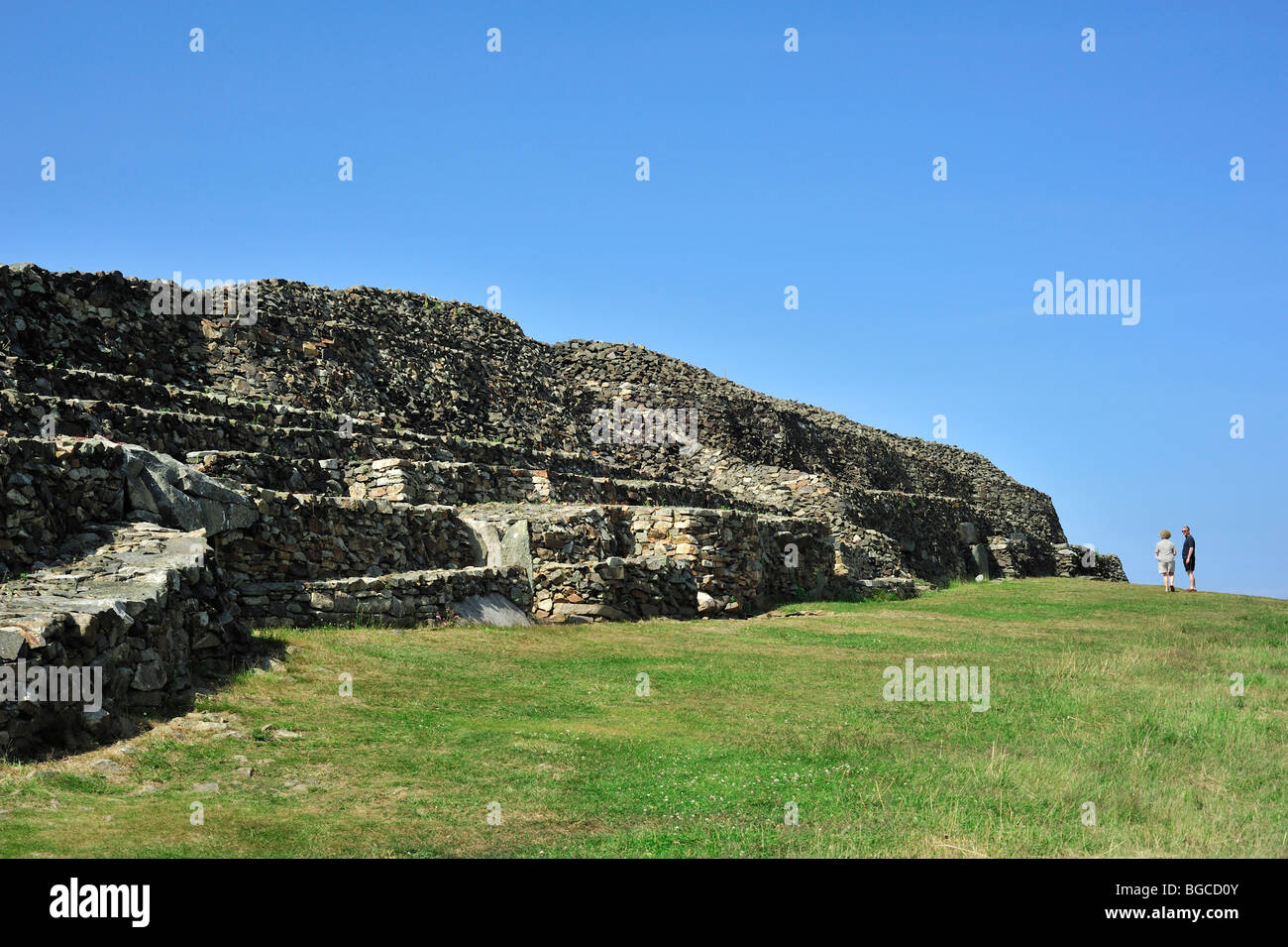 Cairn of Barnenez / Barnenez Tumulus / Mound, a Neolithic monument near Plouezoc'h, Finistère, Brittany, France Stock Photo