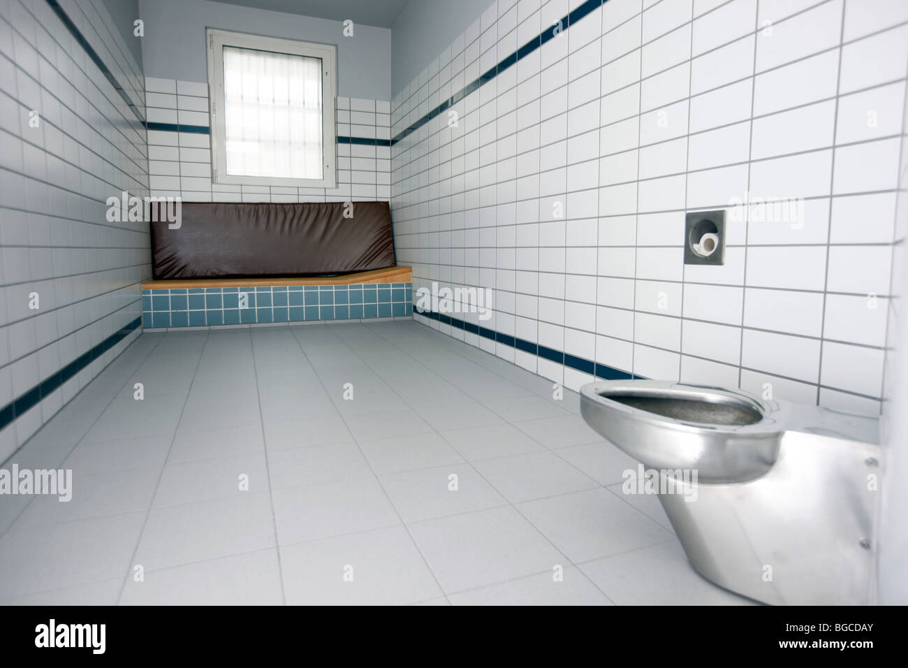 police cell.( staged scene) NRW, Germany.Europe. Stock Photo