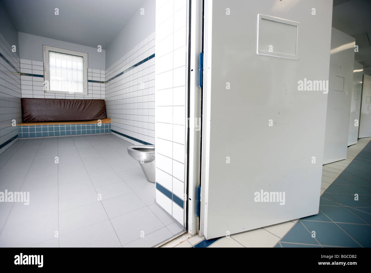 police cell.( staged scene) NRW, Germany.Europe. Stock Photo