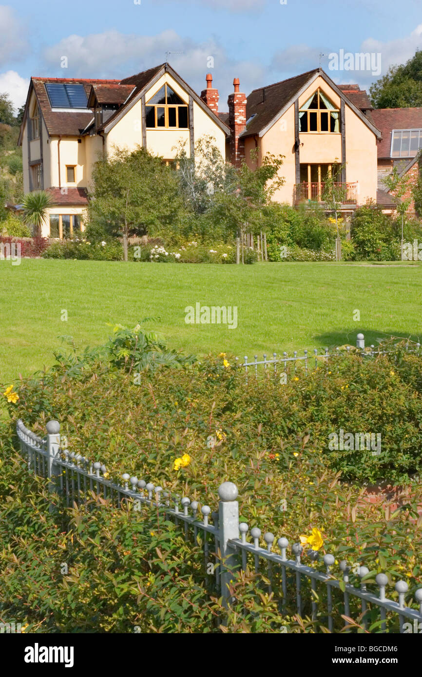 Castle eco housing, Shropshire, England, UK Stock Photo Alamy