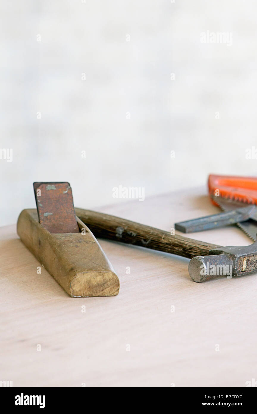 Carpenter's hand tools. Stock Photo