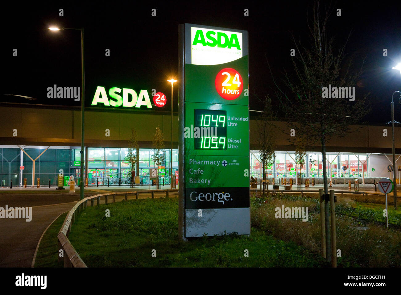 Asda supermarket store and petrol station Stock Photo