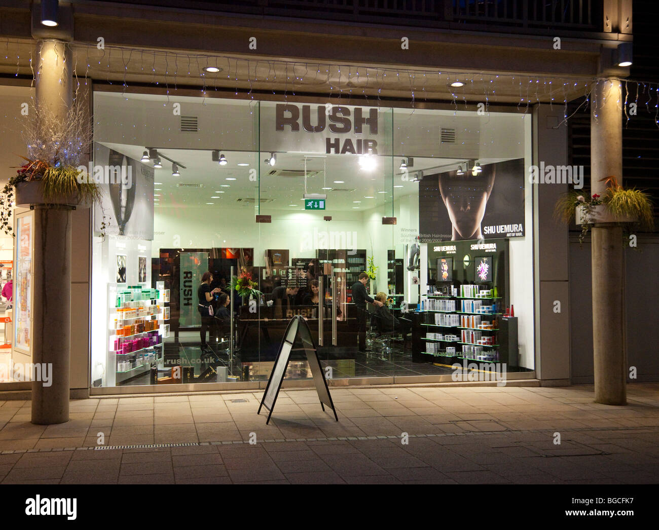 Rush hairdressers shop Stock Photo - Alamy