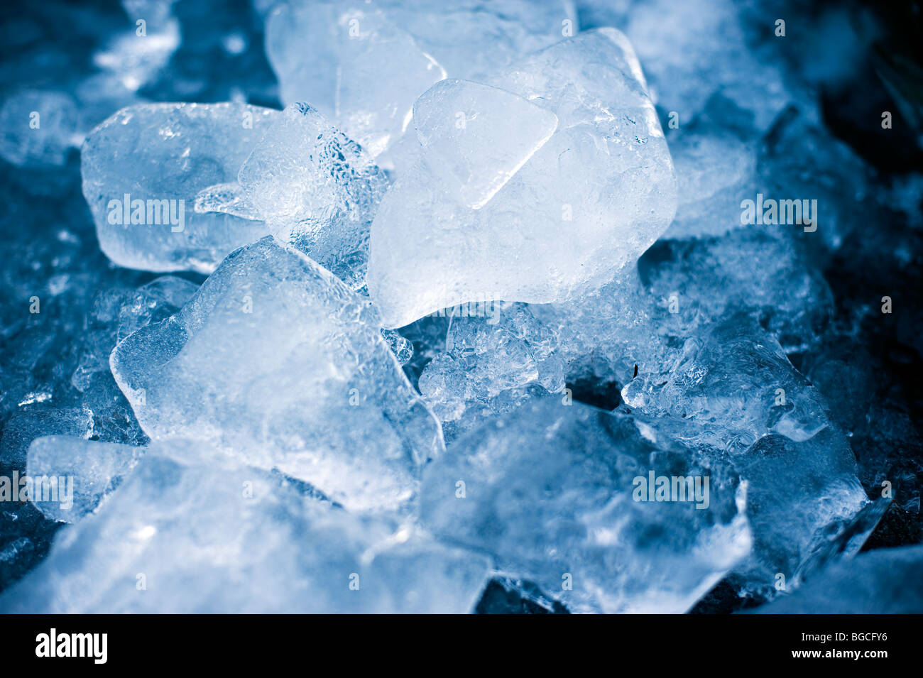 Solid Ice, blue, frozen water Stock Photo