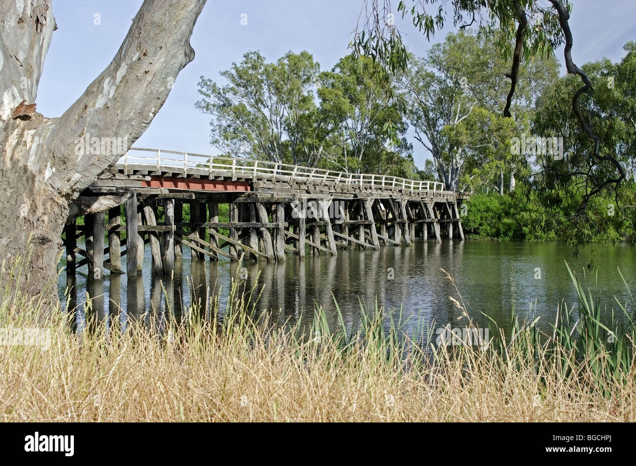 Chinaman's Bridge crossing the Goulburn River near Nagambie, Central