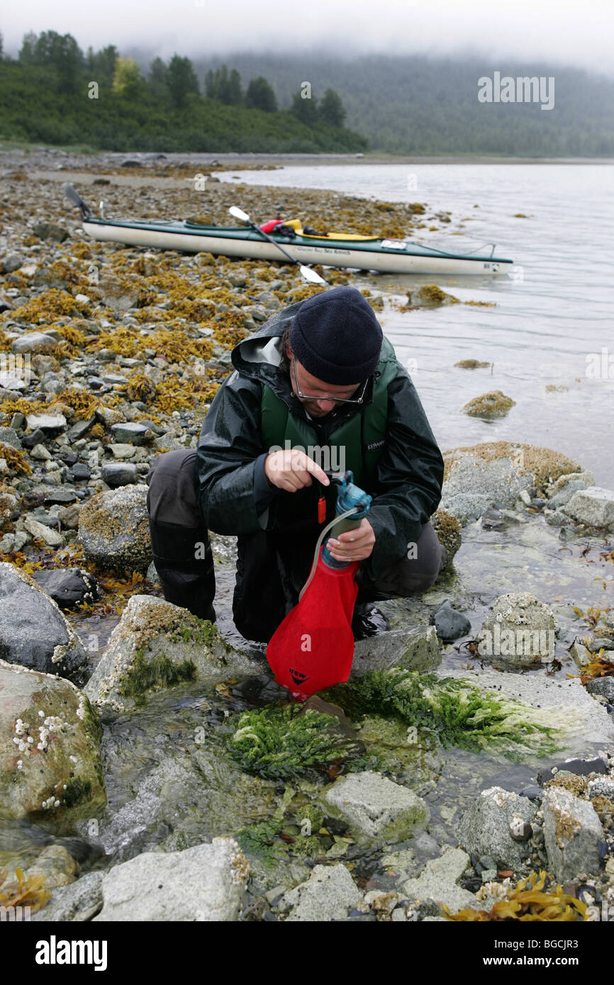 feed water tank. Kayak tour in the Glacier Bay National Park, Alaska