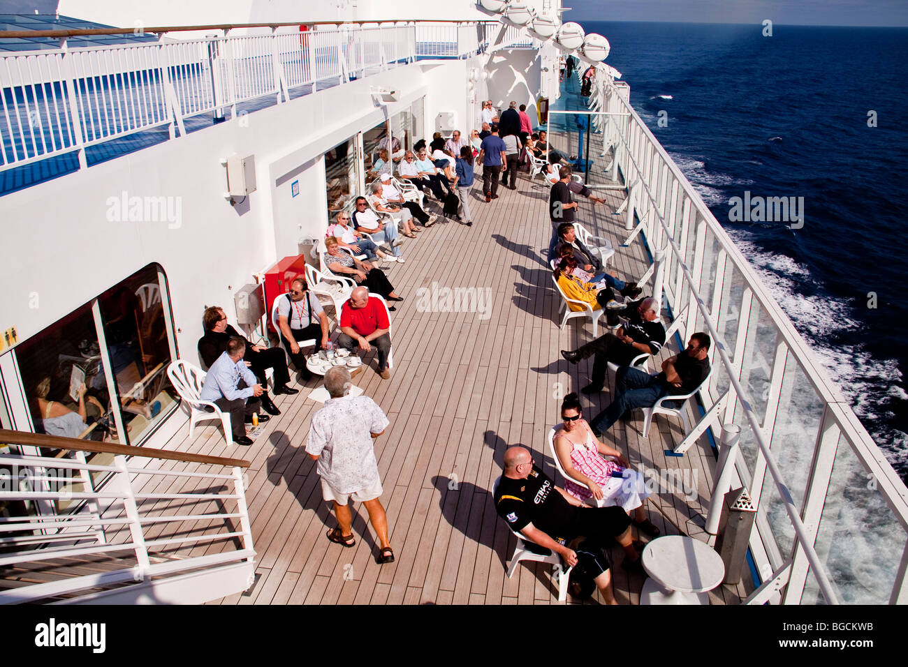 Passengers on a ferry Brittany Ferries Stock Photo