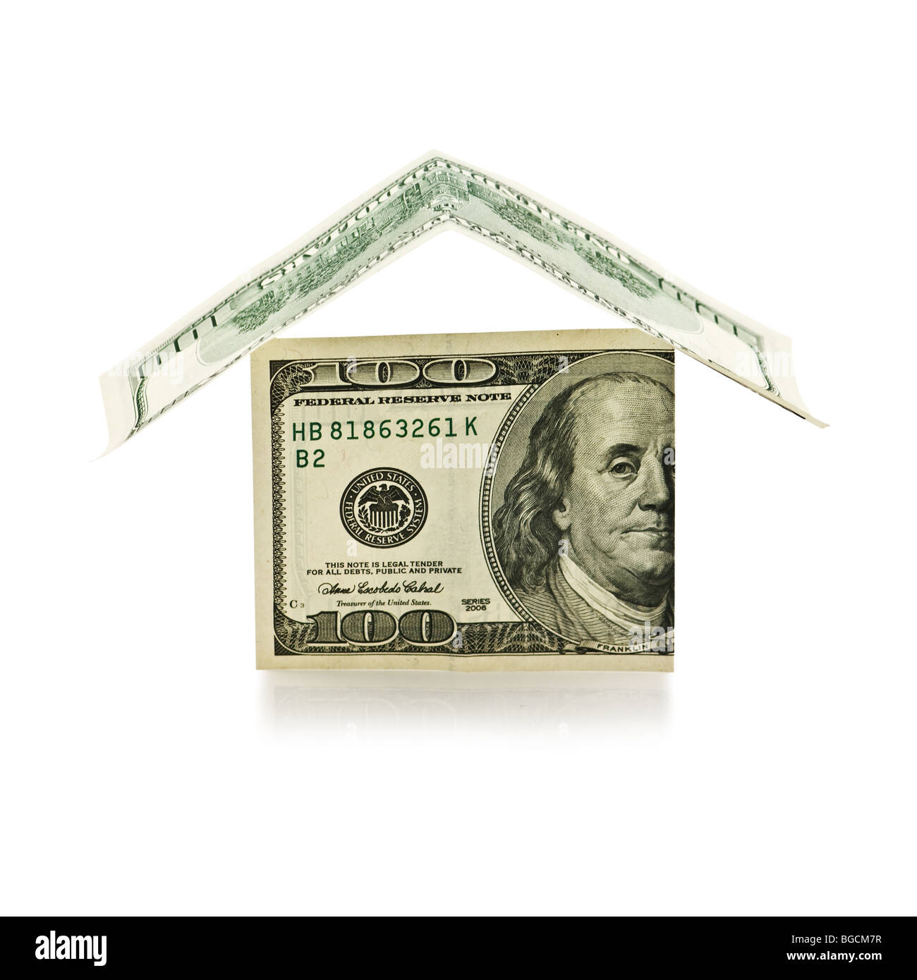 house from dollar note Stock Photo