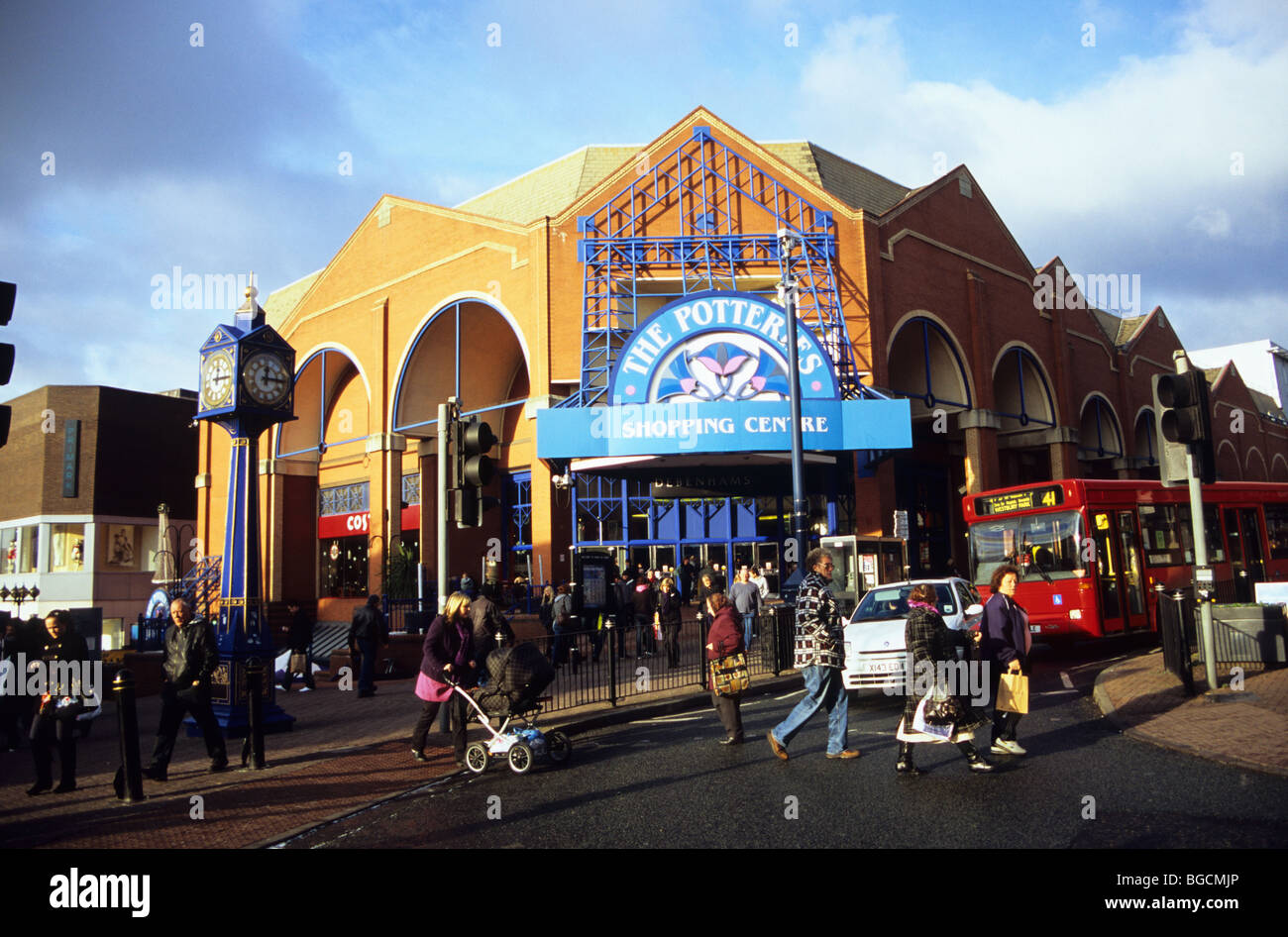 Busy Shopping Scene In StokeonTrent With Potteries Shopping Centre In