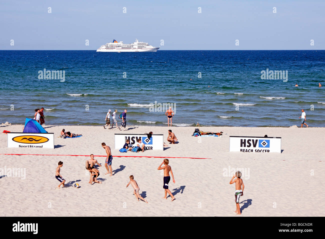 Cruise Liner MS Europa anchoring off Binz, Ruegen Island, Mecklenburg-West Pomerania, Germany Stock Photo