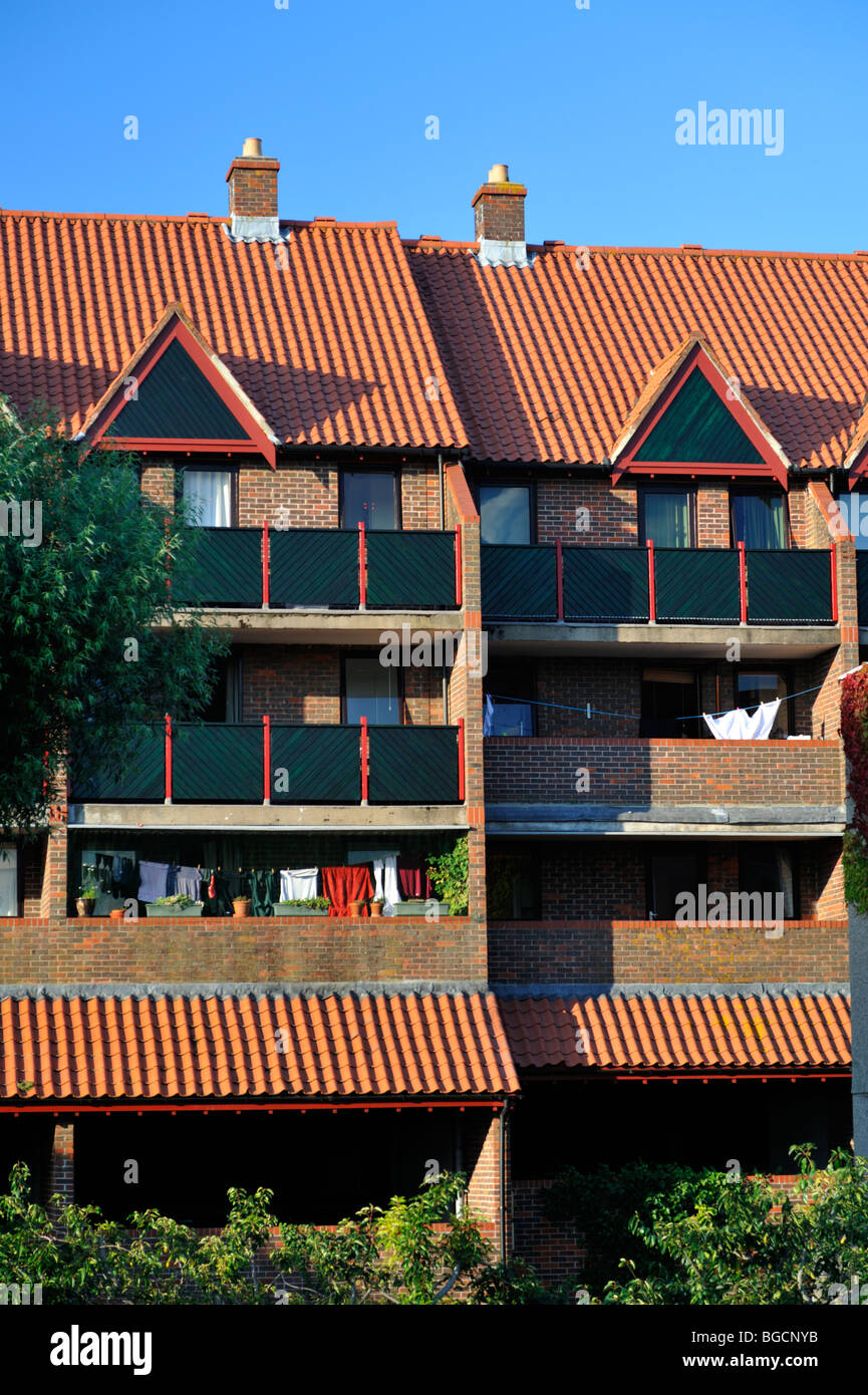 Modern British town house flats, Bristol, England Stock Photo