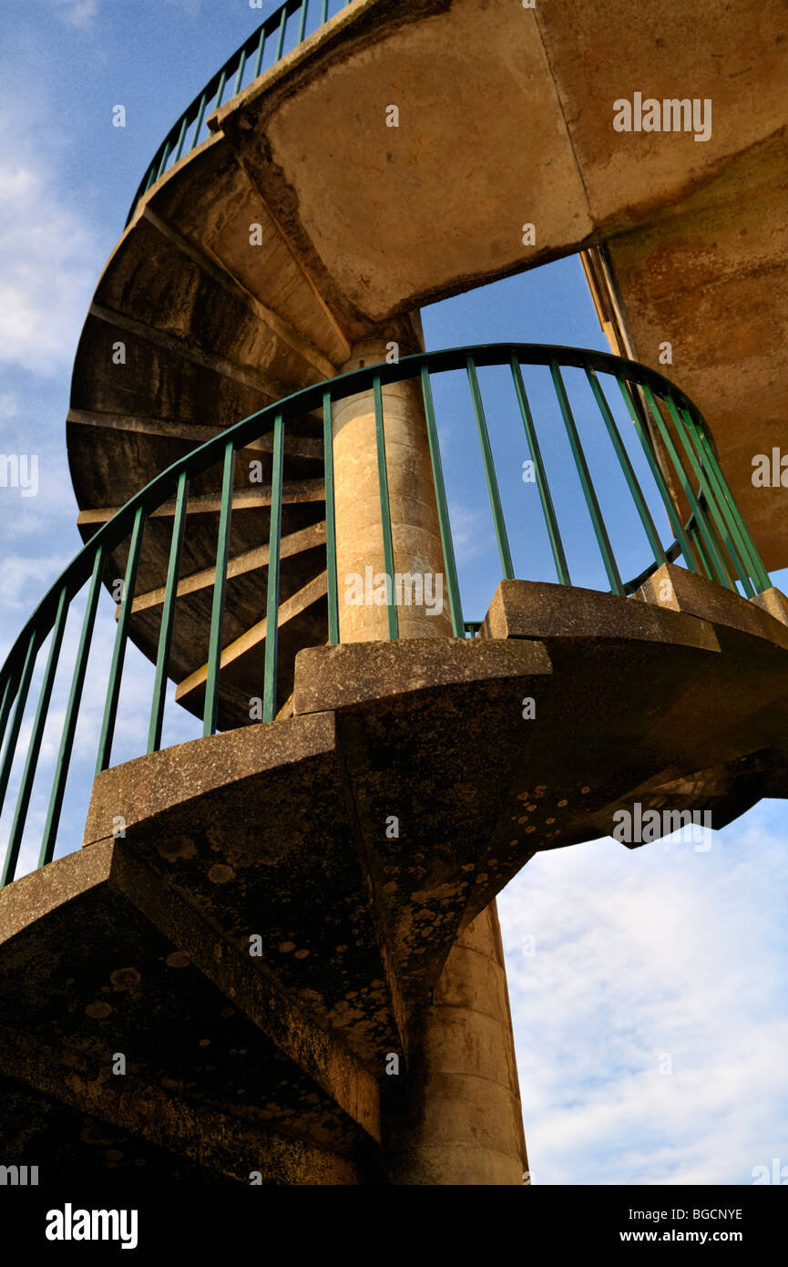 Outdoor concrete spiral stairs Stock Photo