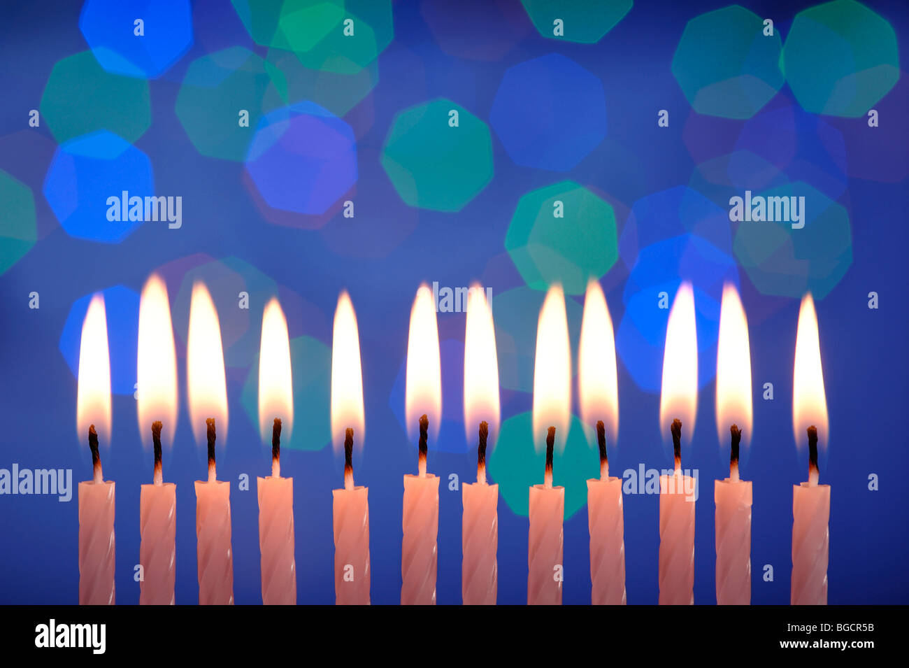 12 birthday candles Stock Photo