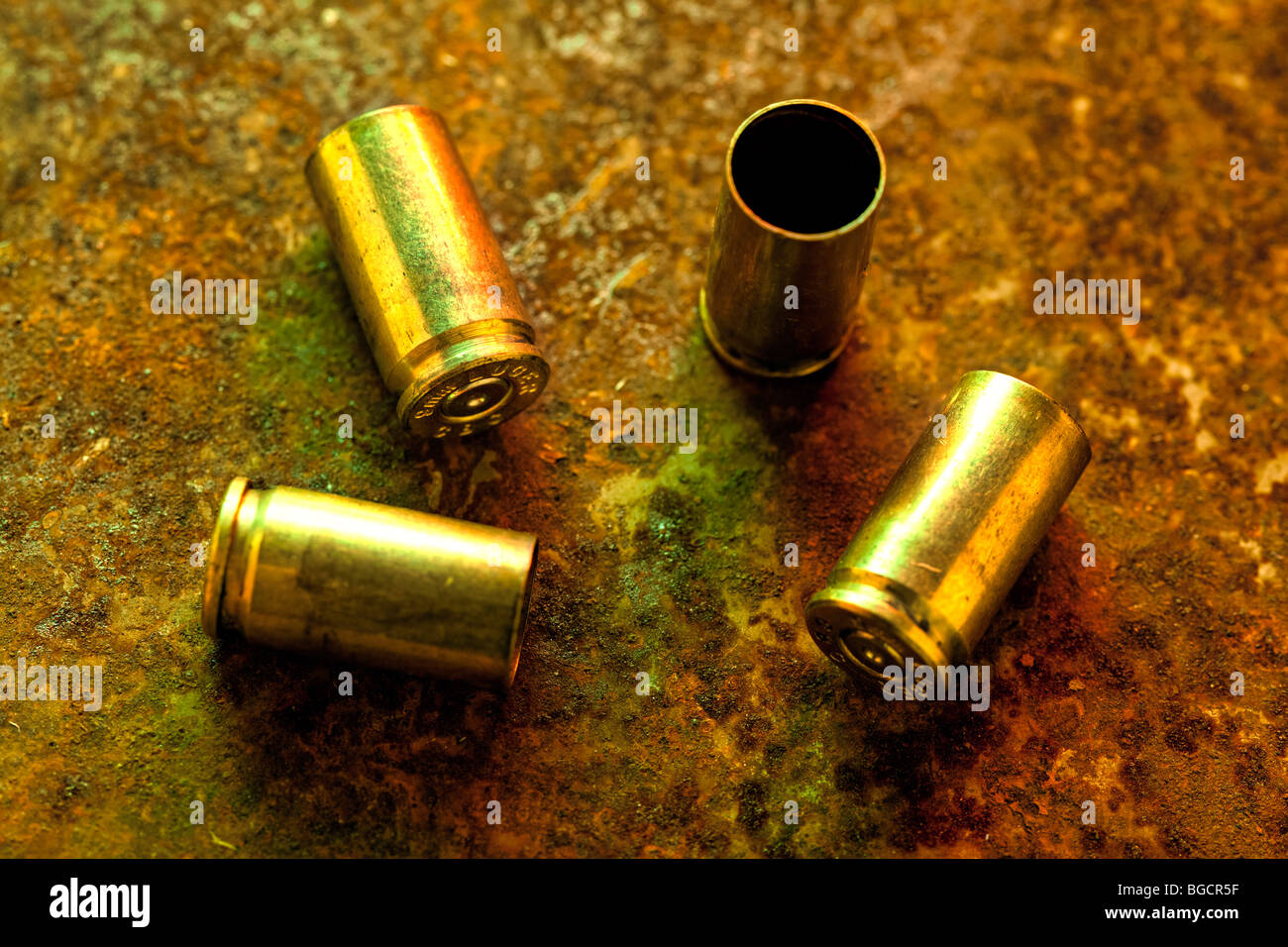 9mm cartridge casings Stock Photo
