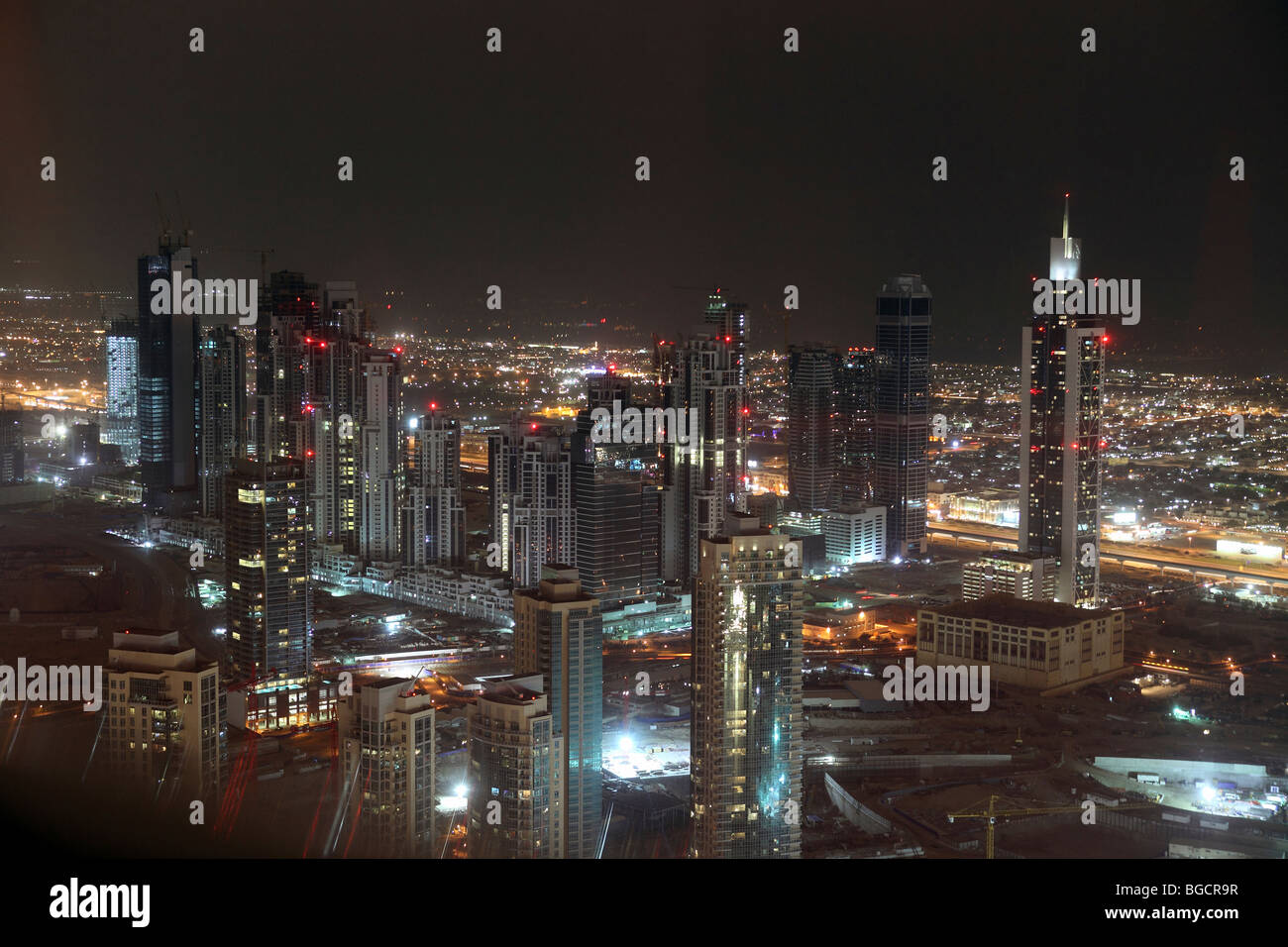 Dubai at night Stock Photo