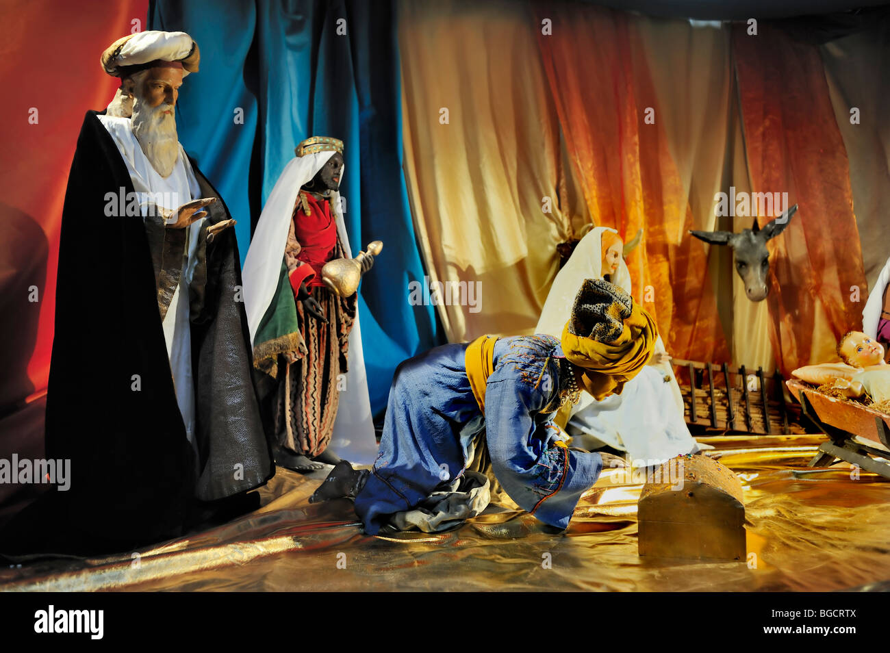 Paris, France Christmas Crèche, Crib, Manger, in French Catholic