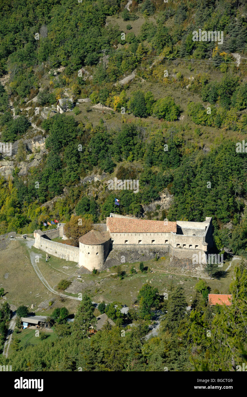 View over Fort de Savoie (1693-1695), built by Vauban, at Colmars or Colmars-les-Alpes, Alpes-de-Haute-Provence, France Stock Photo