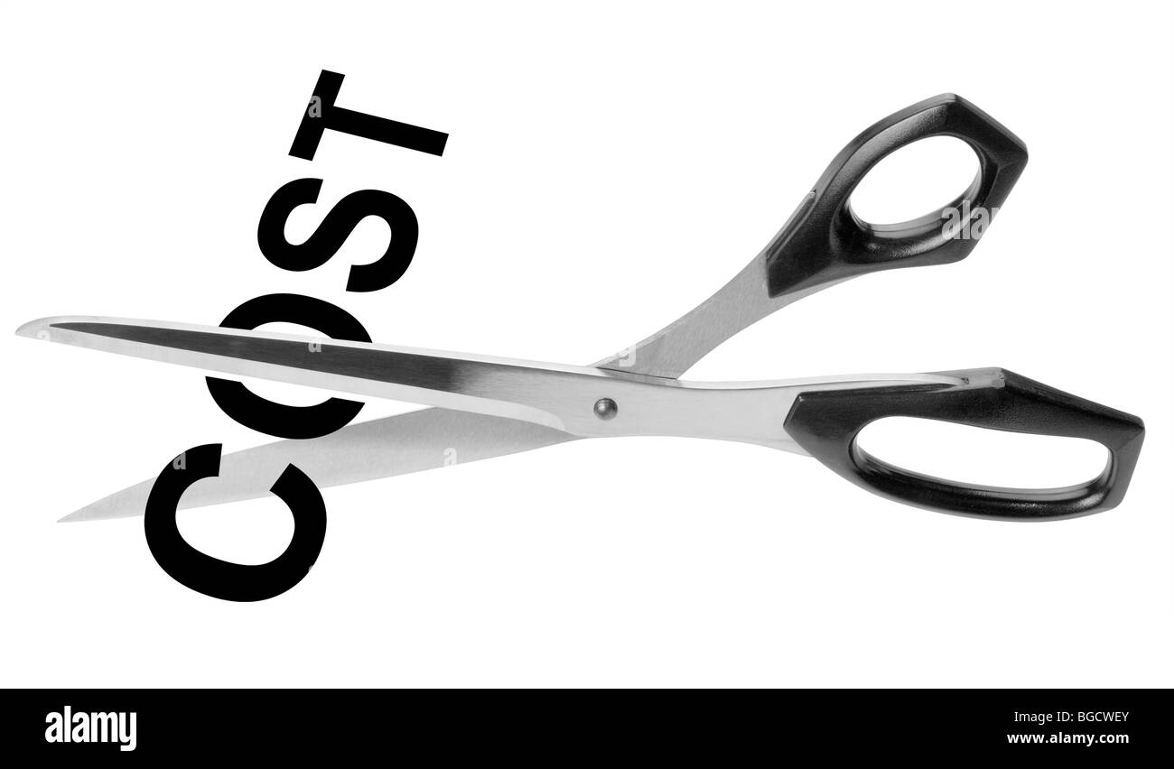 Cost cutting scissors,isolated with clipping path Stock Photo