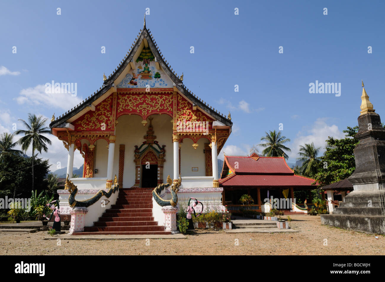 Laos; Vang Vieng; Wat Si Vieng Song or Wat That Stock Photo