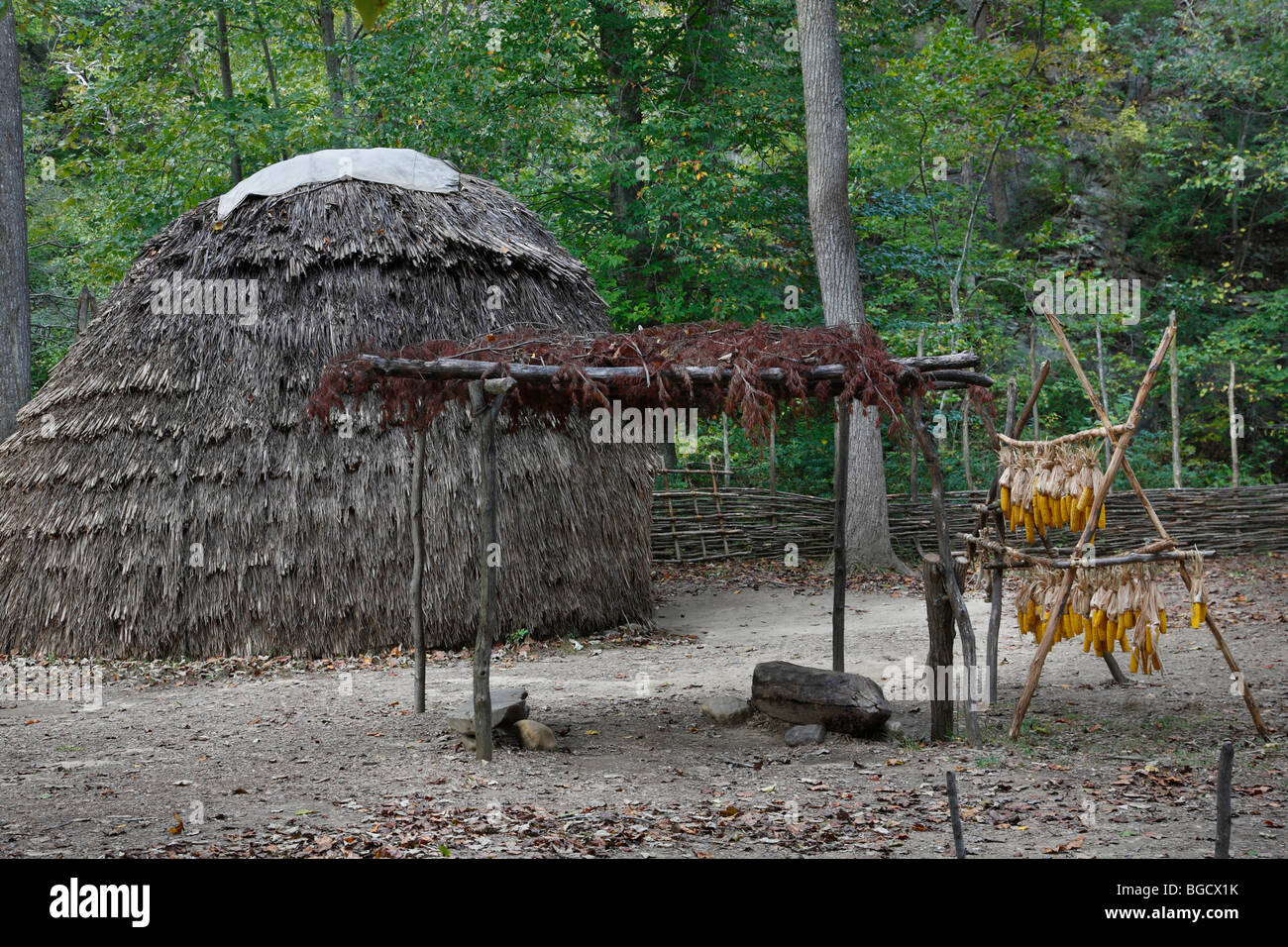 Native American Monacan Indian village in Natural Bridge Virginia no