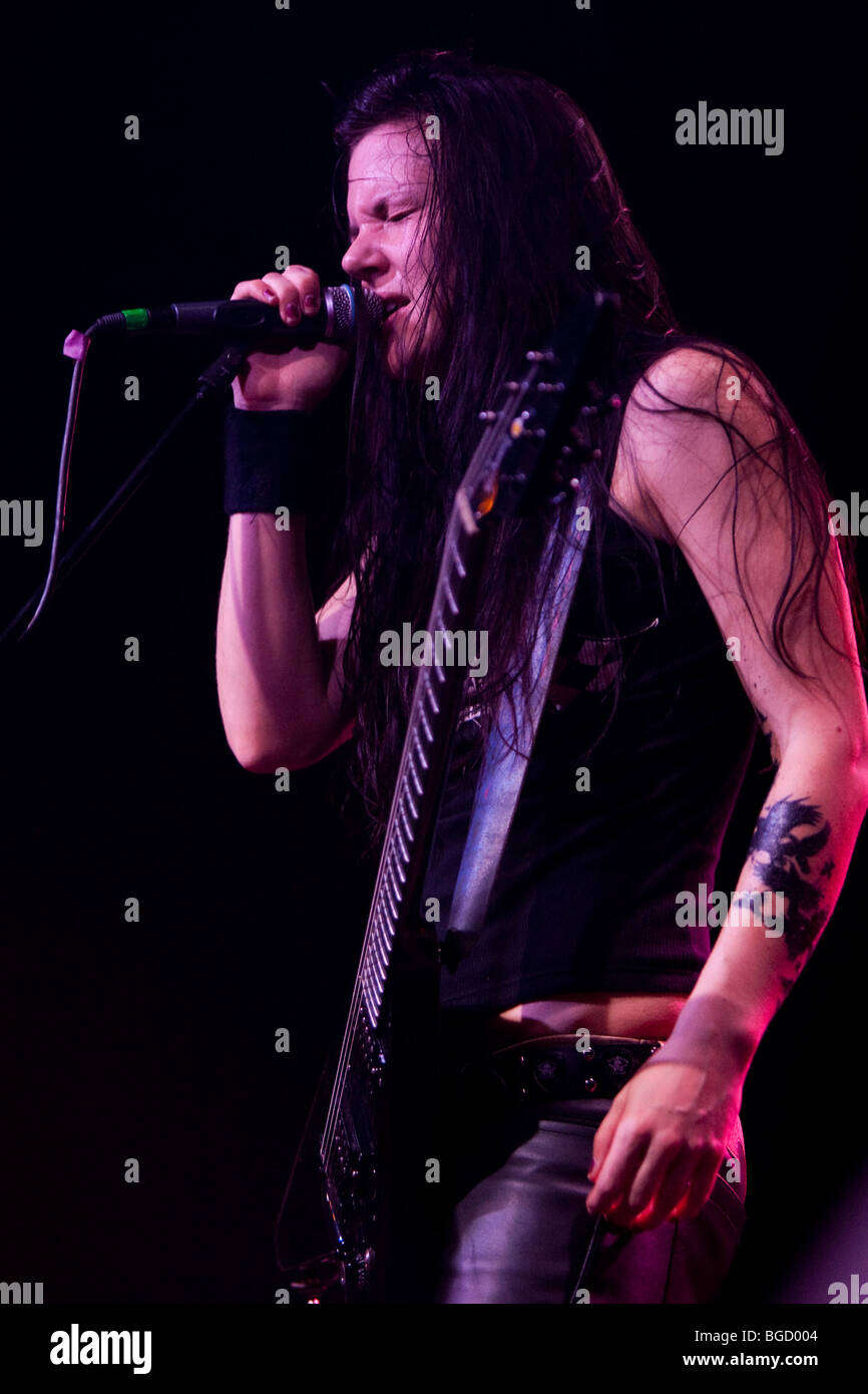 Mia Coldheart Singer Of The Swedish All Women Heavy Metal Band Crucified Barbara Live In The Transilvania In Erstfeld Uri S Stock Photo Alamy