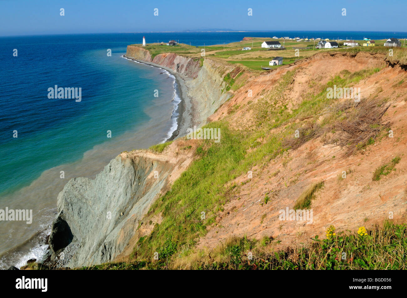 Colorful cliffs near Pointe de la Light, Ile D'Entree, Entry Island