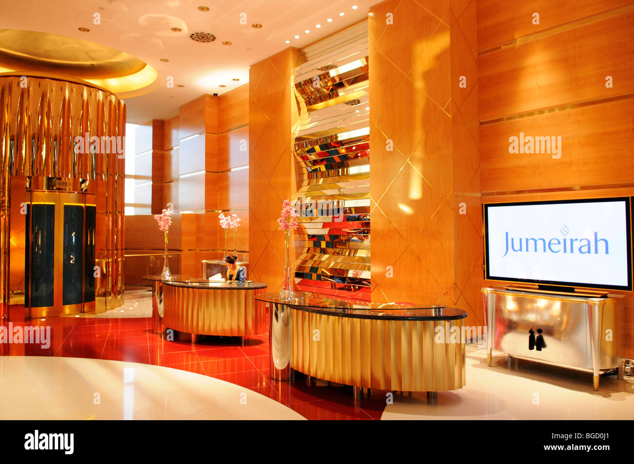 Concierge of the Burj al Arab Hotel, Dubai, United Arab Emirates, Middle East Stock Photo