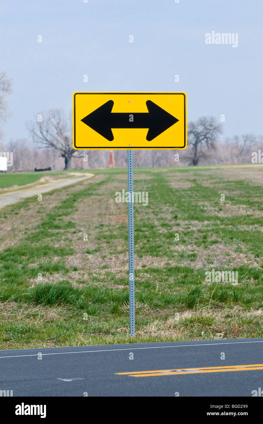 Directional road sign Stock Photo