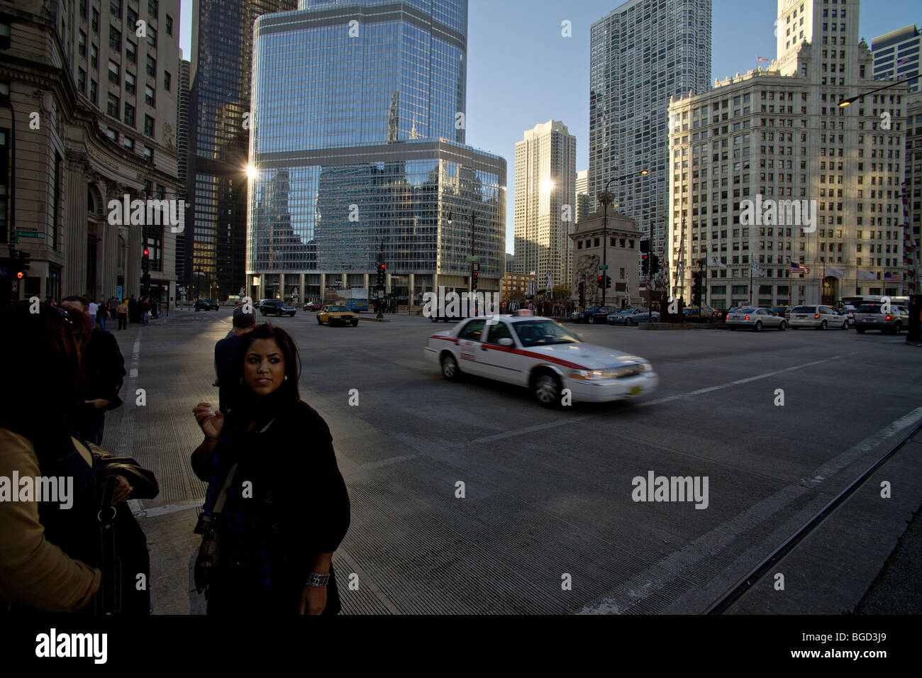 Michigan Avenue & Wacker Drive, Chicago, Illinois Stock Photo Alamy