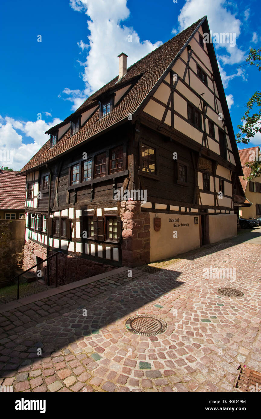 Townhouse Baeck Schwarz, Altensteig, Black Forest, Baden-Wuerttemberg, Germany, Europe Stock Photo