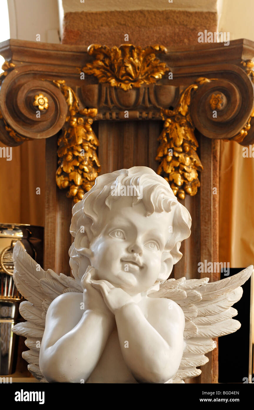 White angel bust, Villa Ambiente, Im Weller, Nuremberg, Middle Franconia, Bavaria, Germany, Europe Stock Photo
