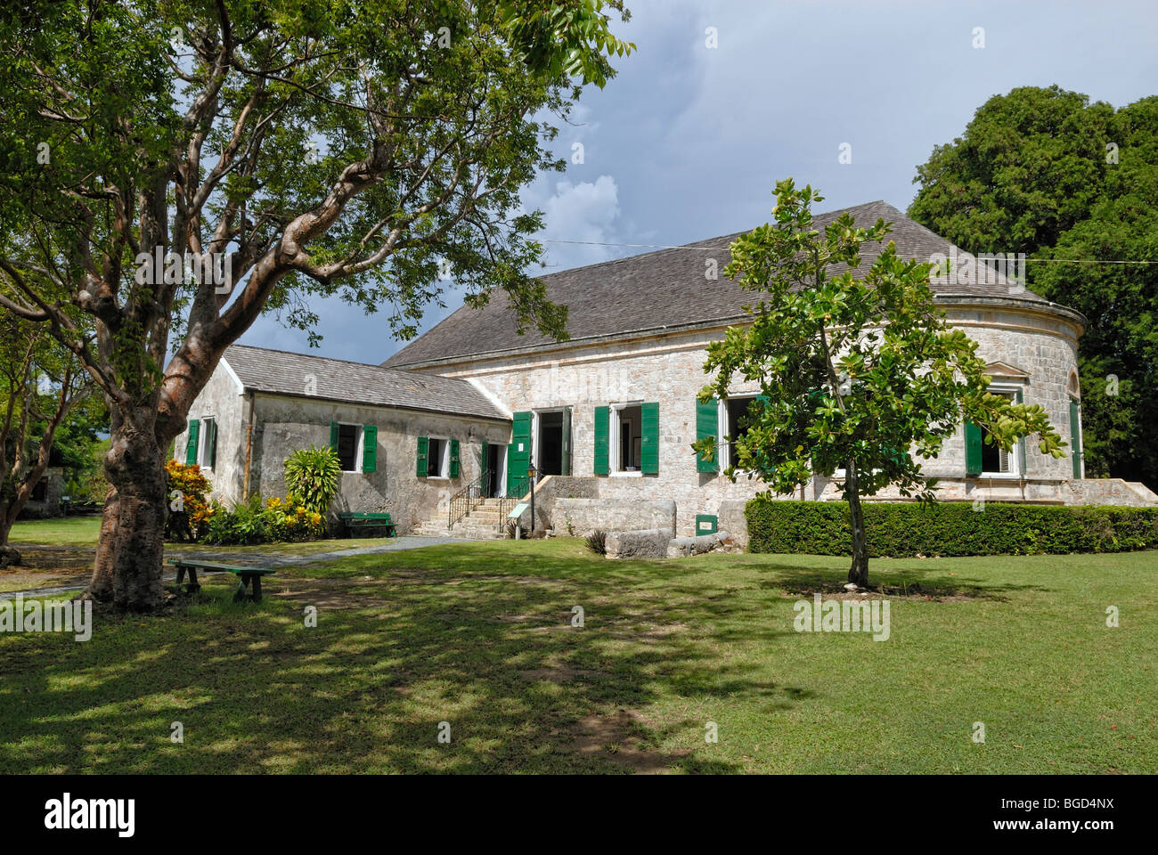 Whim Estate, mansion of a former sugar factory owner, now a museum, St. Croix island, U.S. Virgin Islands, United States Stock Photo