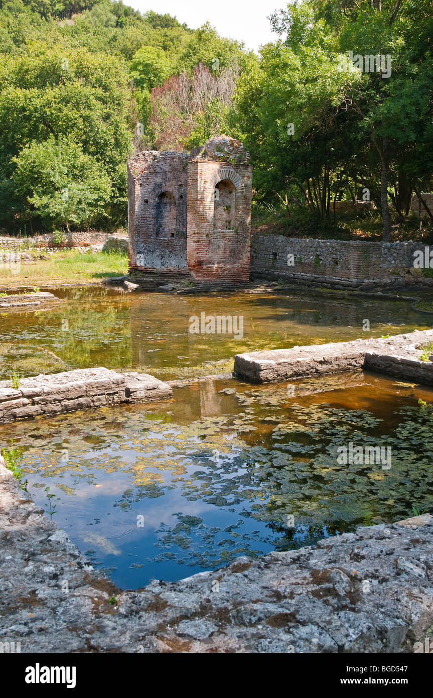 The Flooded Remains Of The Gymnasium At Ancient Butrint In Southern 