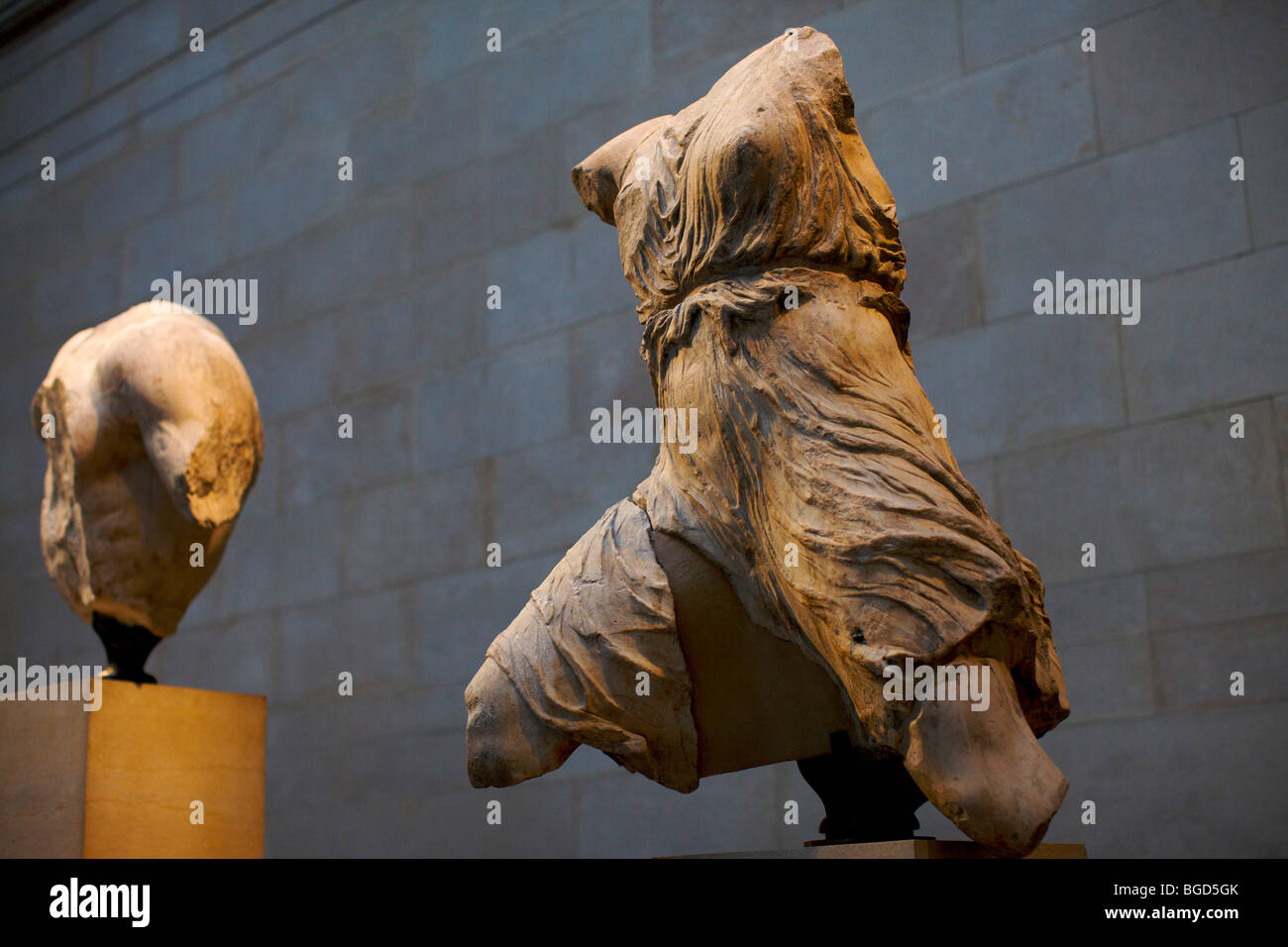 Pediment Sculpture From The Parthenon Known As The Elgin Marbles On Display At The British