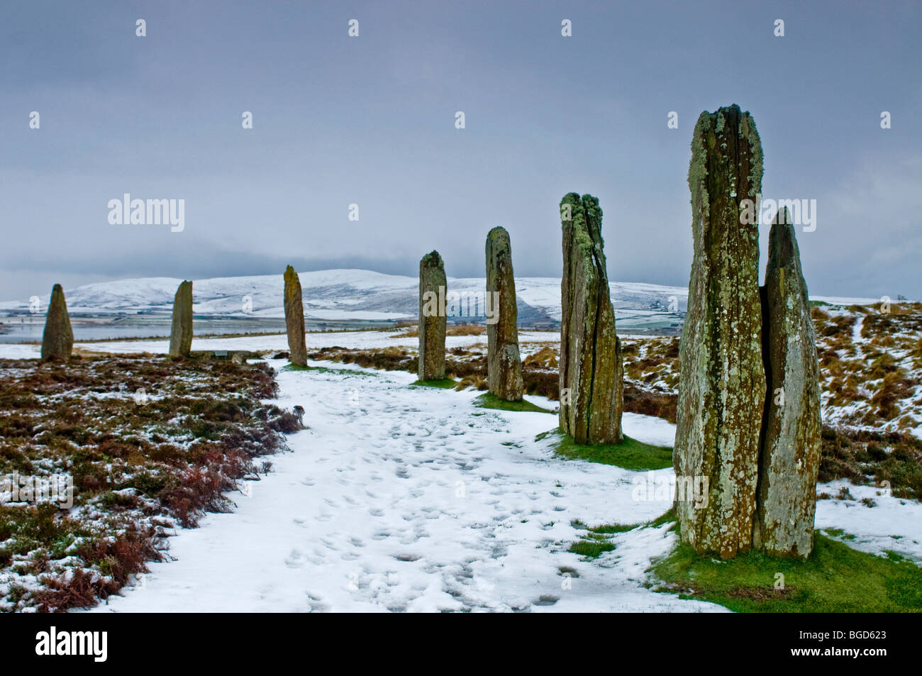 The Ring of Brodgar Steness Mainland Orkney Highland Region Scotland.  SCO 5635 Stock Photo