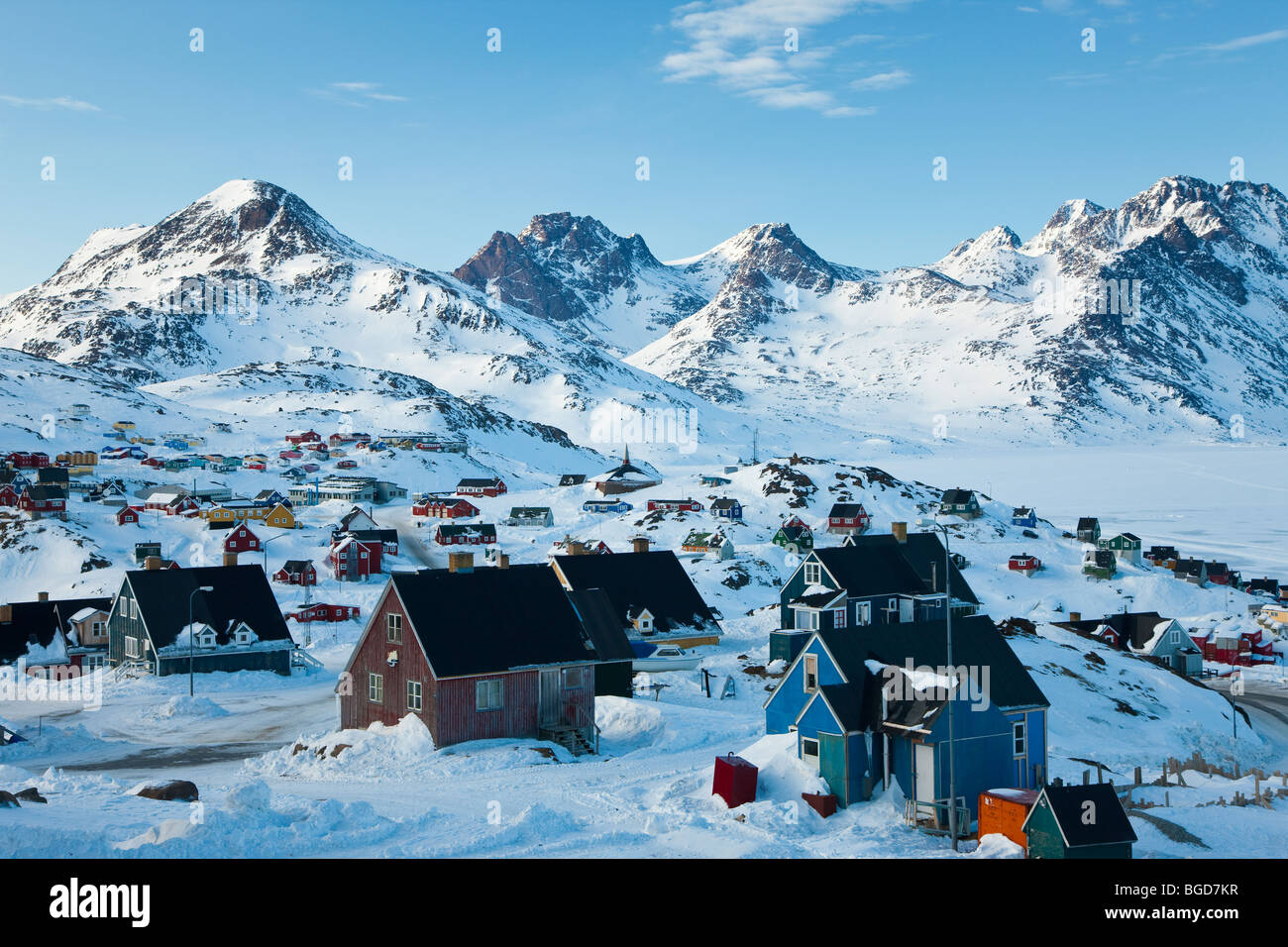 Tasiilaq, Greenland in winter Stock Photo