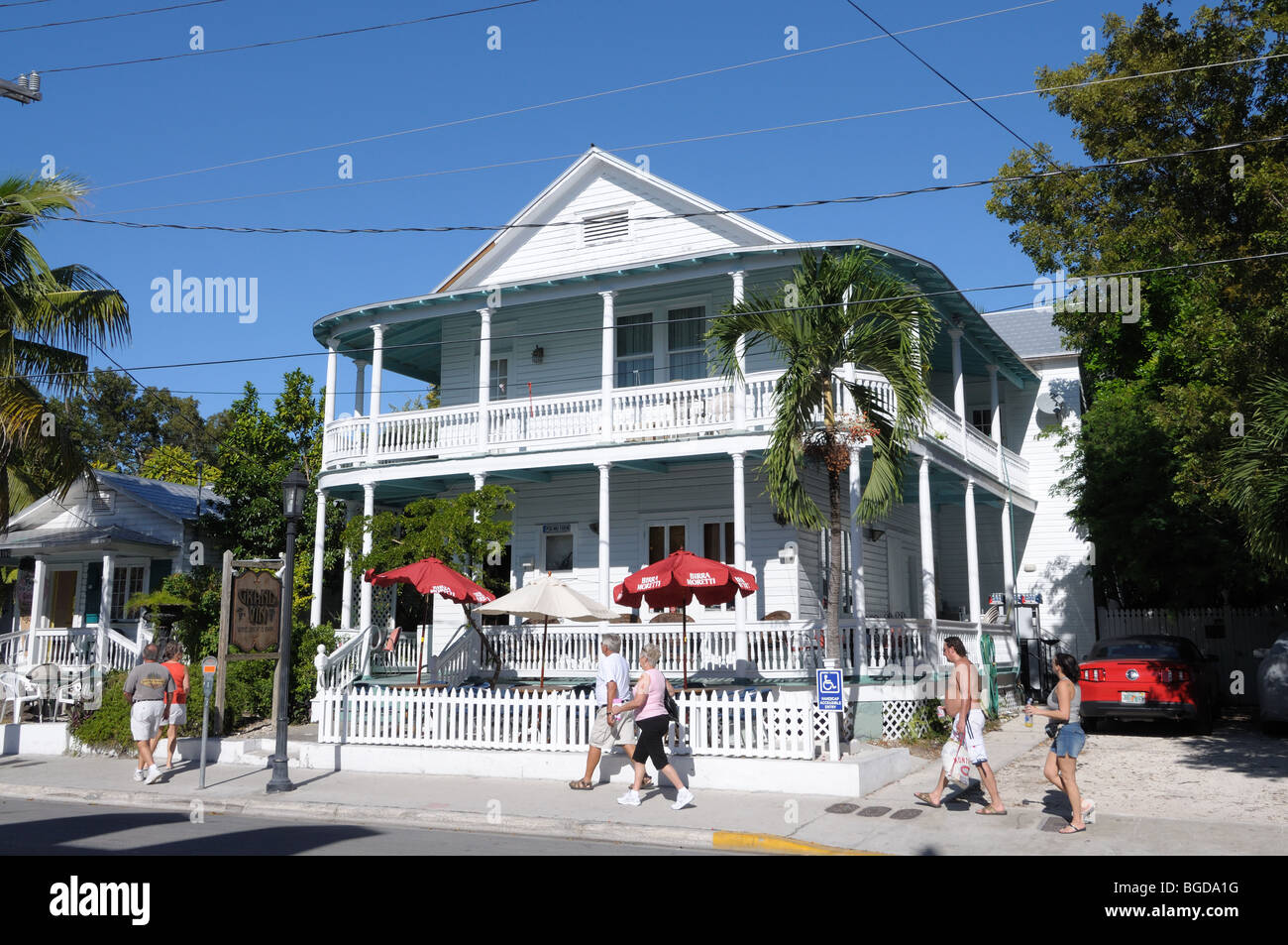 Houses in Duval Street, Key West, Florida Keys USA Stock Photo
