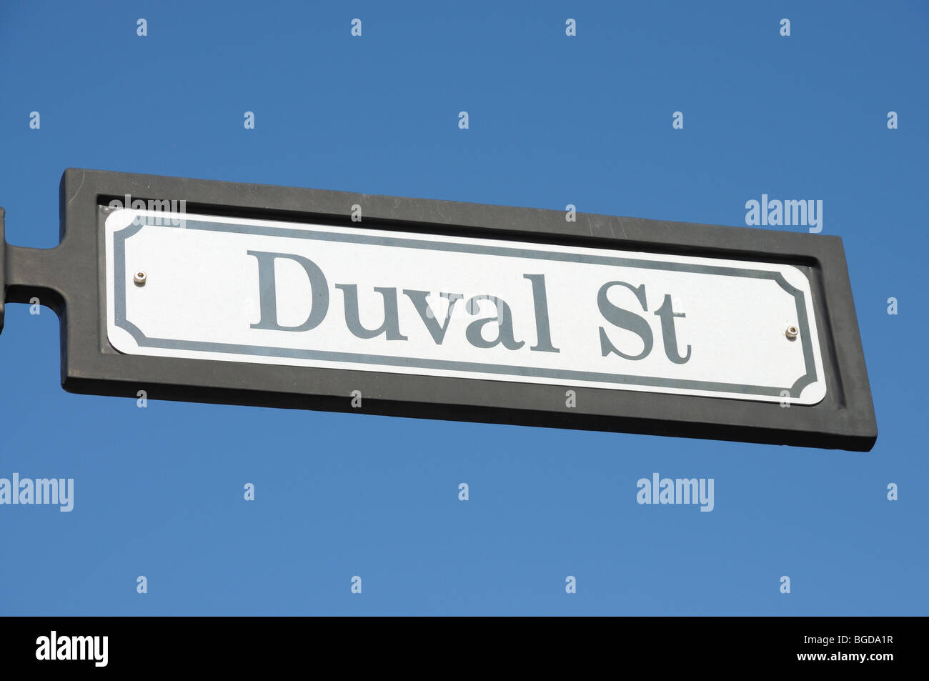 Duval street sign in Key West, Florida Keys Stock Photo