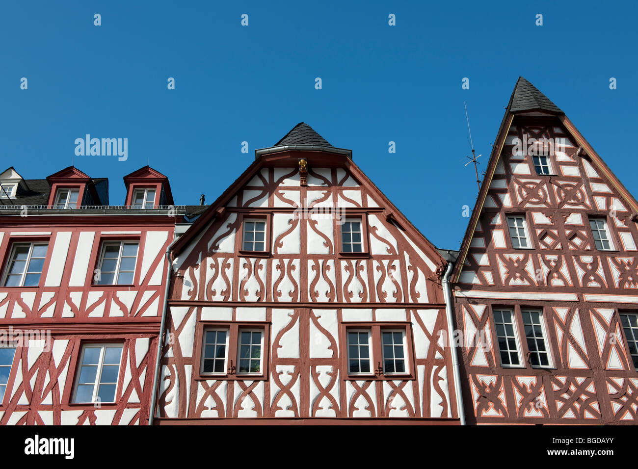 Historic halftimbered houses on the main market square, Trier