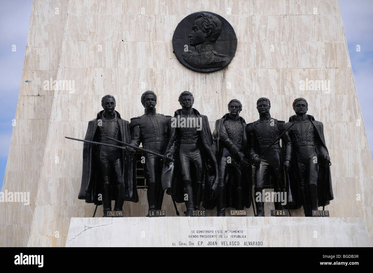 Detail, historic monument on the Battlefield of Ayacucho, 1824, Pampa de la Quinua, Peru, South America, Latin America Stock Photo