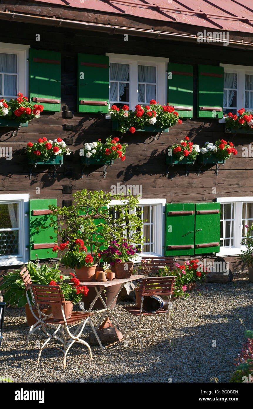 House in Hirschegg, Kleinwalsertal, Allgaeu, Vorarlberg, Austria, Europe Stock Photo