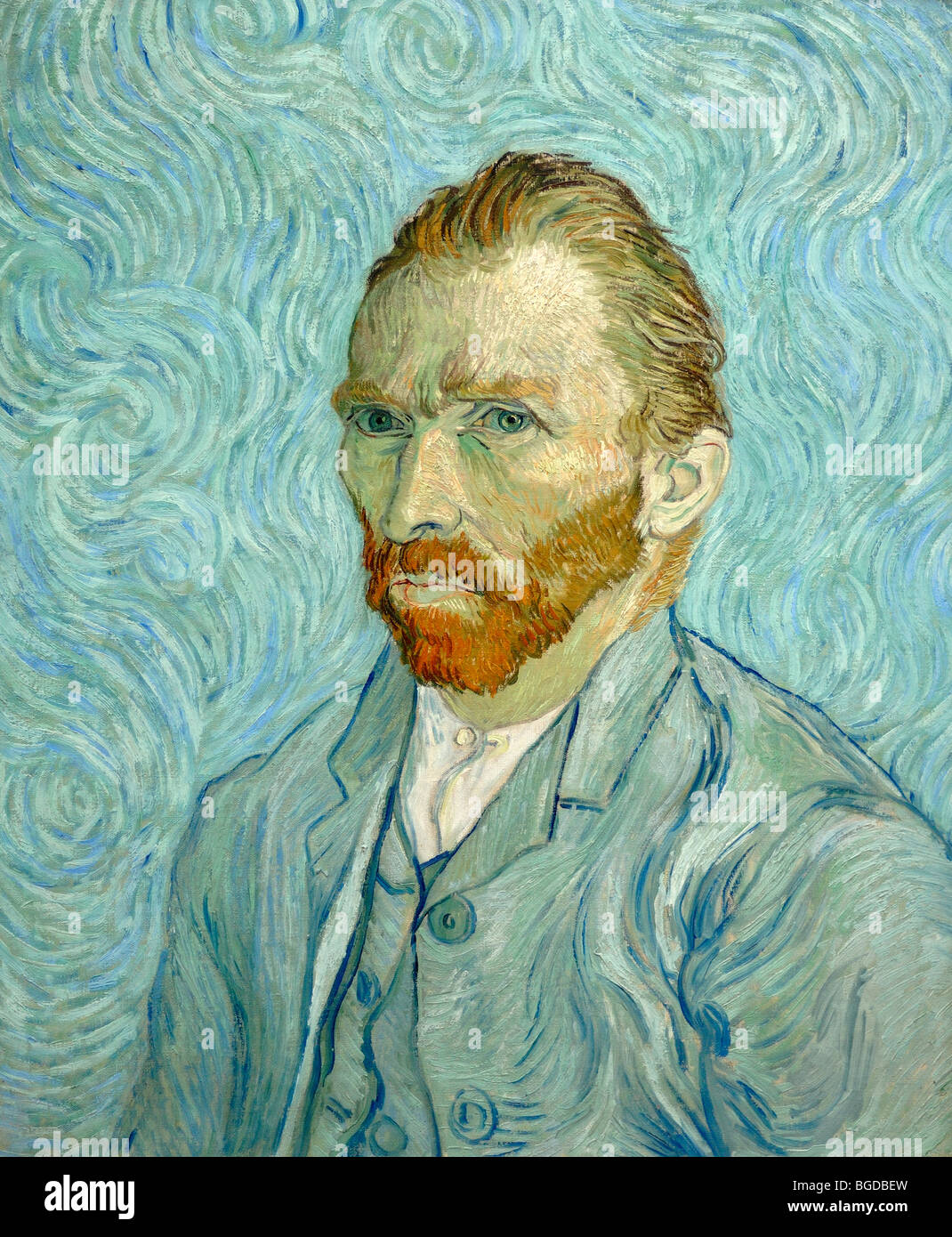 Vincent Van Gogh Self Portrait (1889), Oil on Canvas Painting Painted at Saint Remy de Provence, Musée d'Orsay, Paris, France Stock Photo