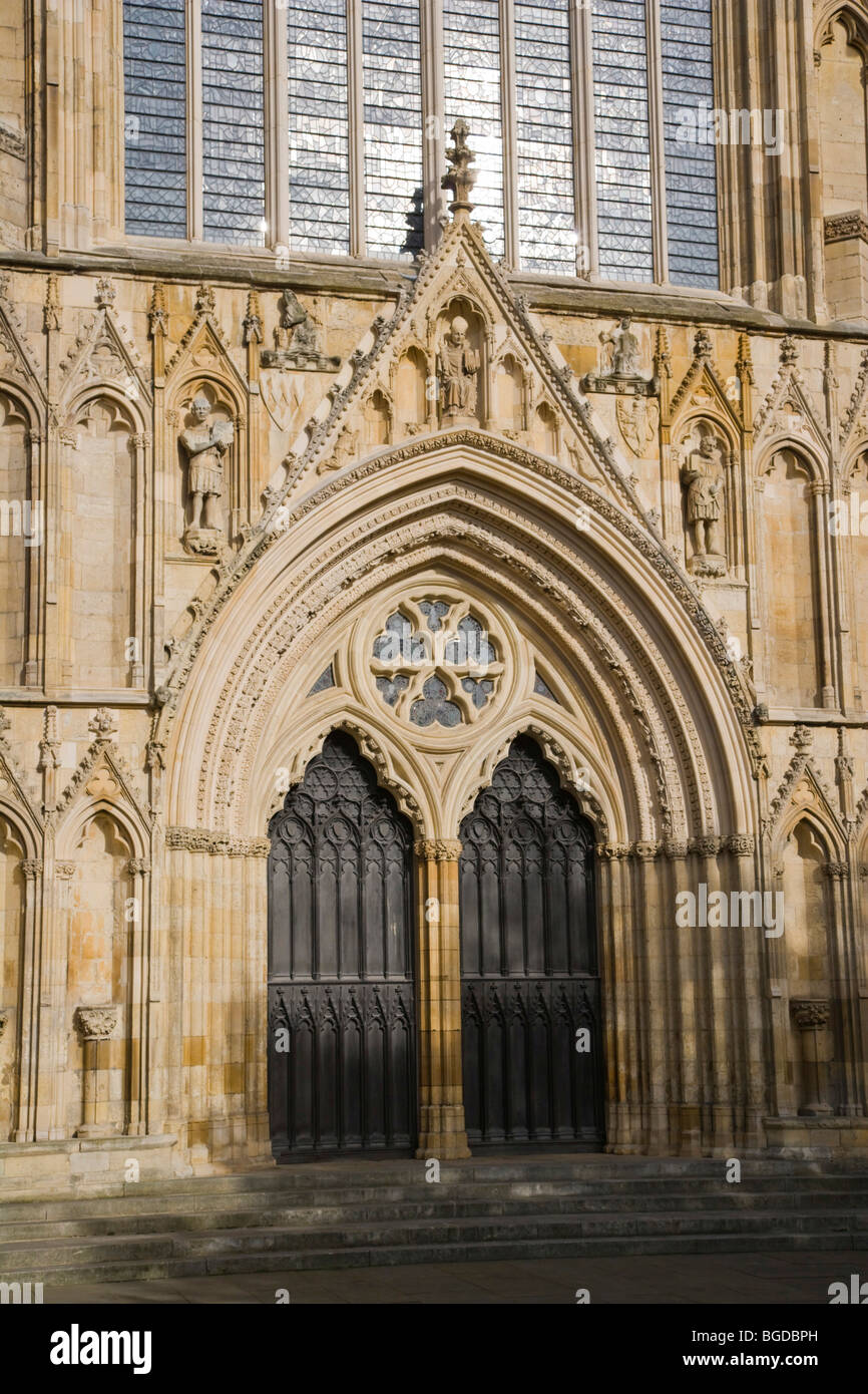 York Minster West Entrance, York, Yorkshire, England, United Kingdom, Europe Stock Photo