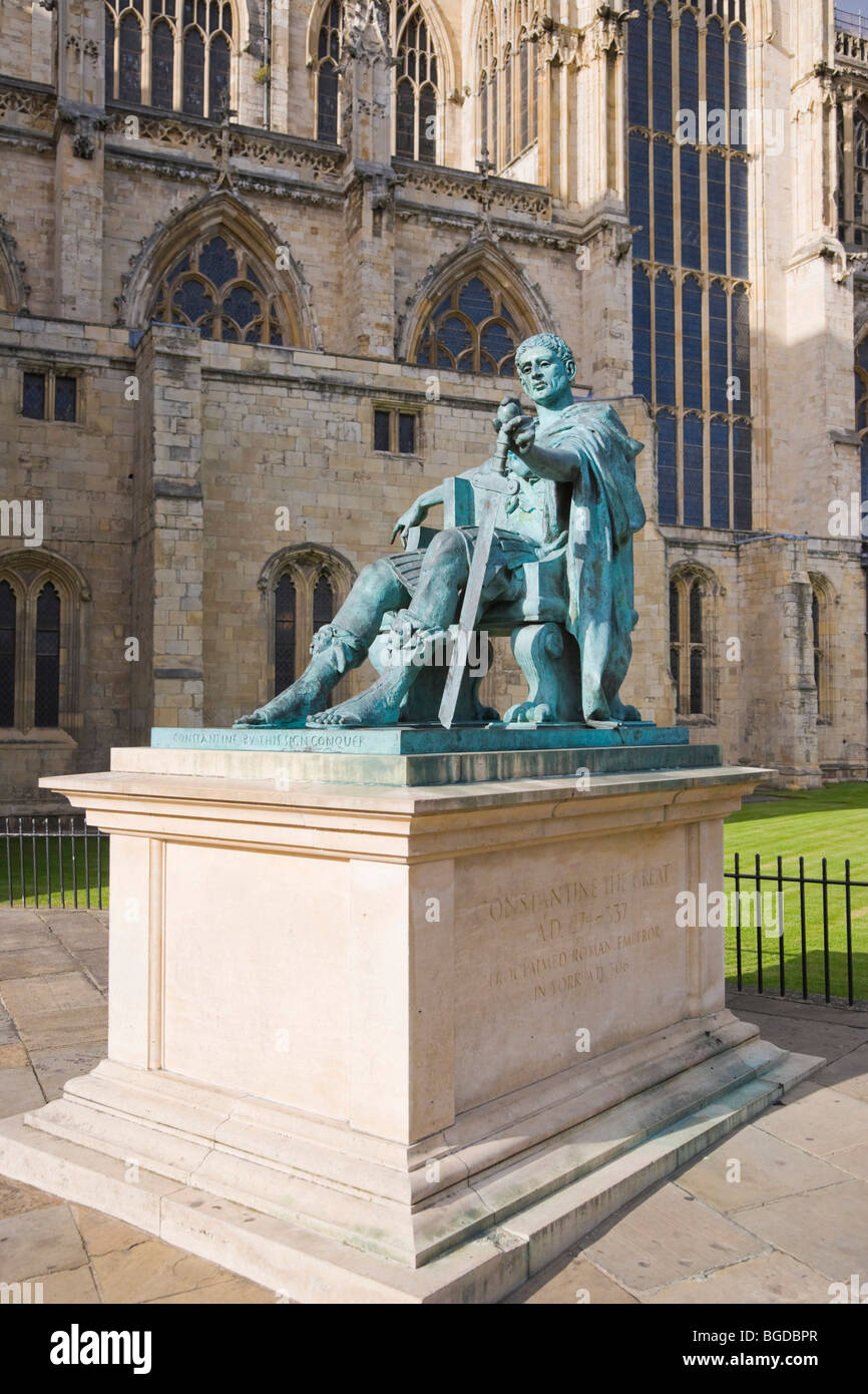 Statue of Constantine, emperor in the Roman city of York, near York