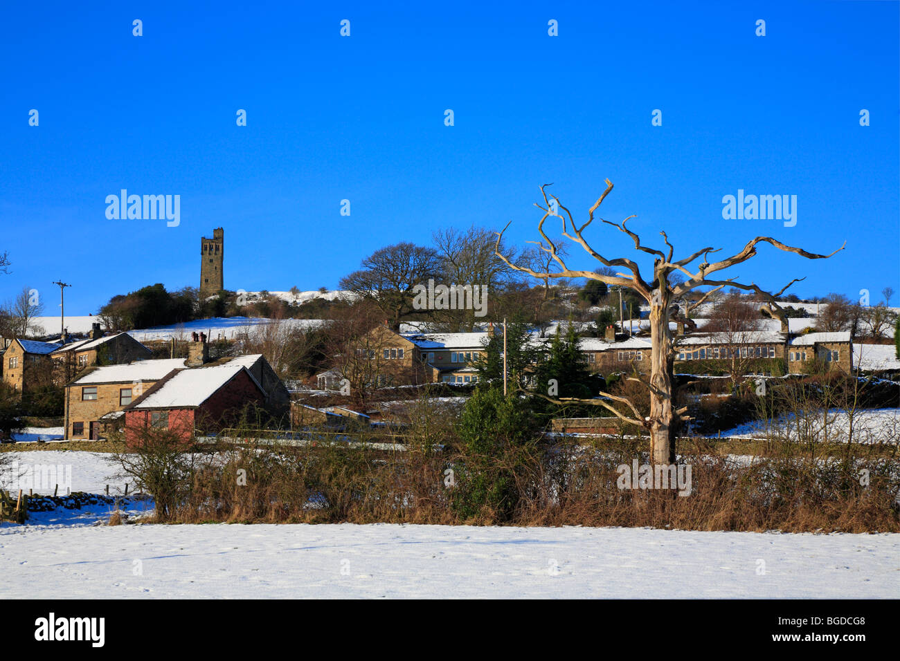 Jubilee Tower, Castle Hill, Huddersfield, West Yorkshire, England, UK. Stock Photo