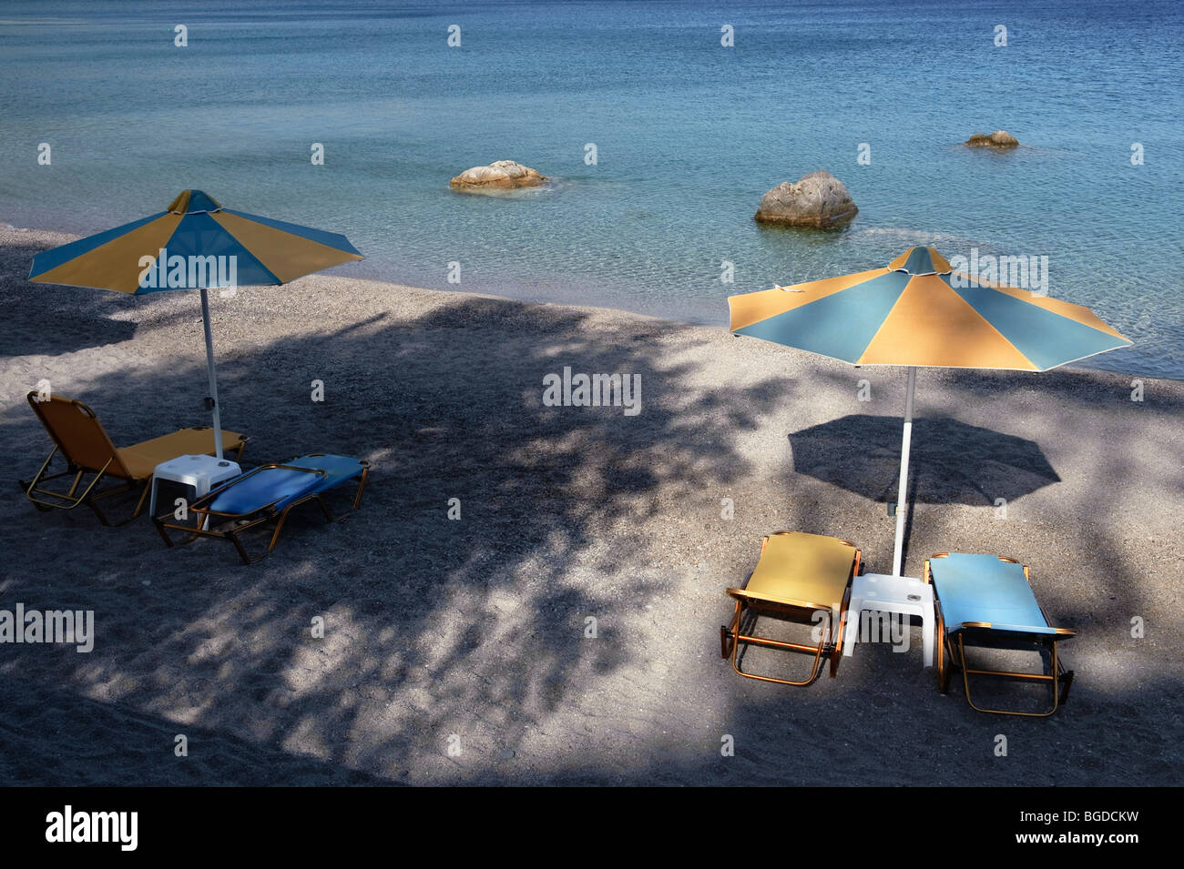 Beach Agios Nikolaos at Spoa, Karpathos island, Aegean Islands, Aegean Sea, Dodecanese, Greece, Europe Stock Photo