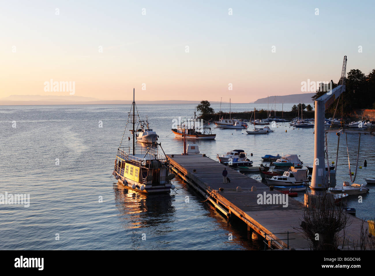 Fishing port, fishing boats, Ika, Istria, Kvarner, Croatia, Europe Stock Photo