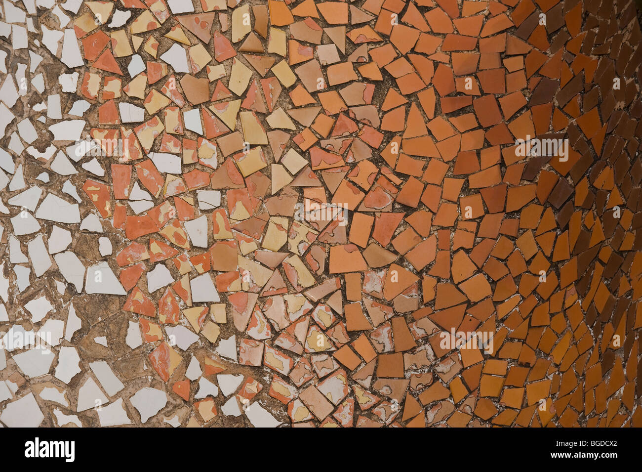 Mosaic, Antoni Gaudi, Barcelona, Catalonia, Spain, Europe Stock Photo