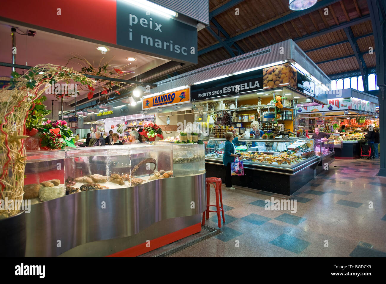 Market, Gracia district, Barcelona, Catalonia, Spain, Europe Stock Photo