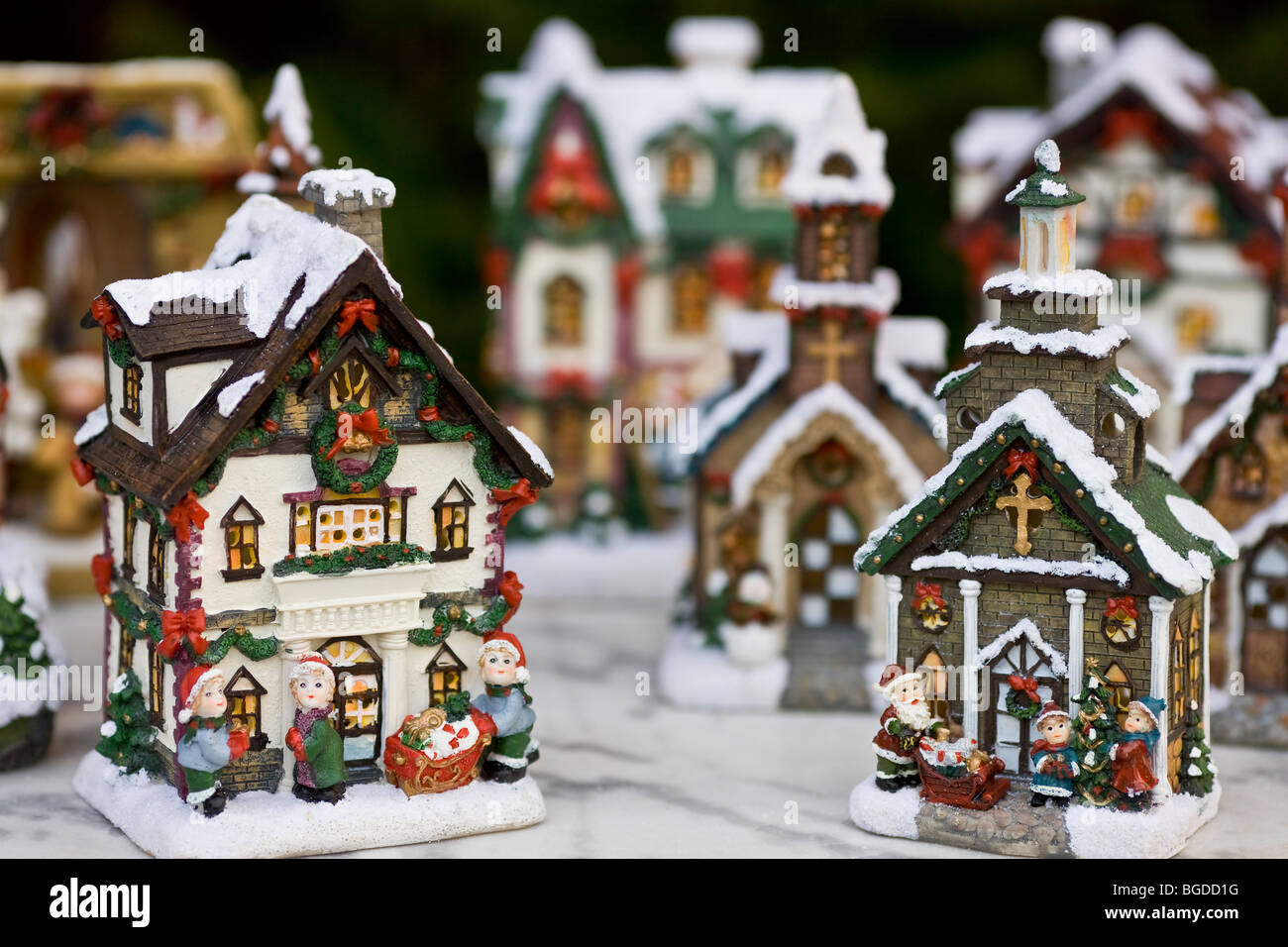 Christmas model village landscape Stock Photo